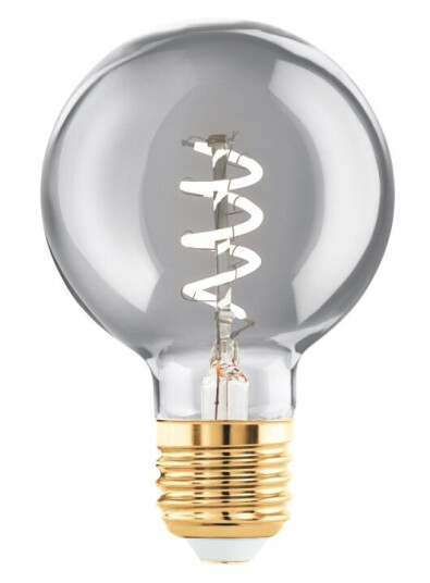 Eglo Led-Filamentlyspære Form: G60 E27 4 W Ekvivalent 11 Varmt Hvitt Lys 2000 K Gjennomsiktig Svart Røyk Eglo Led-Filamentlyspære Form: G60 E27 4 W Ekvivalent 11 Varmt Hvitt Lys 2000 K Gjennomsiktig Svart Røyk