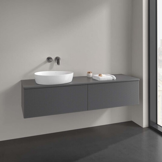 Villeroy & Boch  Antao Servantskap med 2 skuffer 160x50x36 cm u/lys Antrasitt Matt