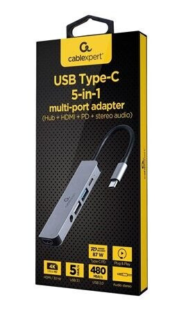 Gembird Cablexpert A-CM-COMBO5-02 - docking station - USB-C 3.1 - HDMI - GigE Gembird Cablexpert A-CM-COMBO5-02 - docking station - USB-C 3.1 - HDMI - GigE