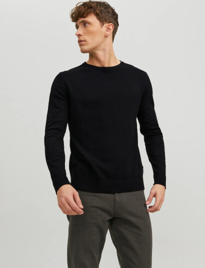 Jack & Jones Jjeemil Knit Crew Neck Noos - Black - XXXL Jack & Jones Jjeemil Knit Crew Neck Noos - Black - XXXL