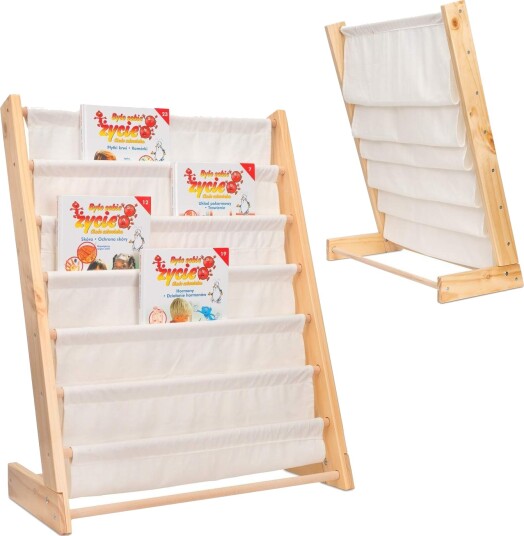 Barnebokhylle i nøytrale farger 79x62,5x30cm Barnebokhylle i nøytrale farger 79x62,5x30cm