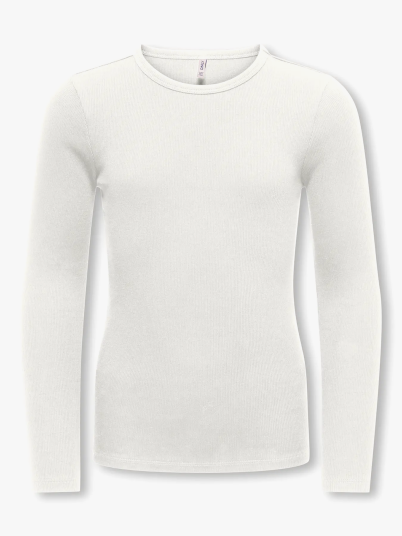 Kids Only Lucky Long Sleeve O Neck Top Hvit 110/116