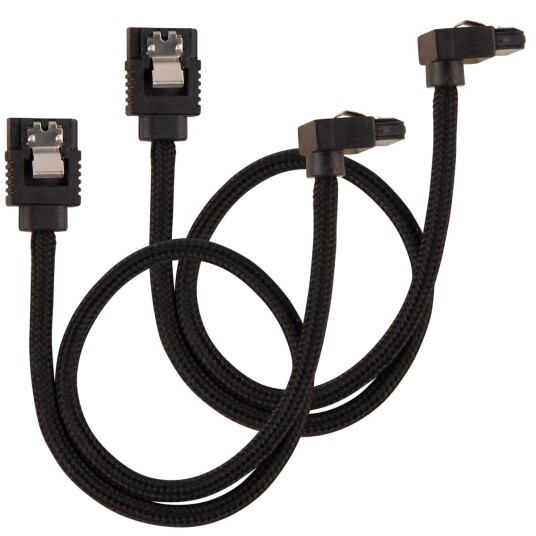 Corsair Premium 30 cm SATA-kabel med 90° kontakter, svart