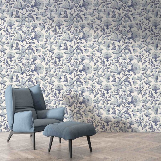 Namly Design Tapet Blå Botanisk Eleganse WPPRSS2595370907