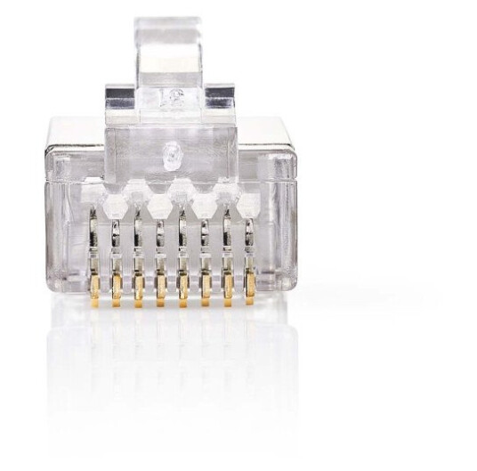 Nedis RJ45-kontakt | Hann | Solid STP CAT5 | Rett | Gull belagt | 10 stk. | PVC | Gjennomsiktig | Boks