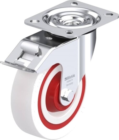 Blickle 640284 L-Pow 125Kf-Fi Styrehjul Med Brems, Hjuldiameter 125 Mm, Bæreevne (Maks.) 220 Kg, 1 Stk