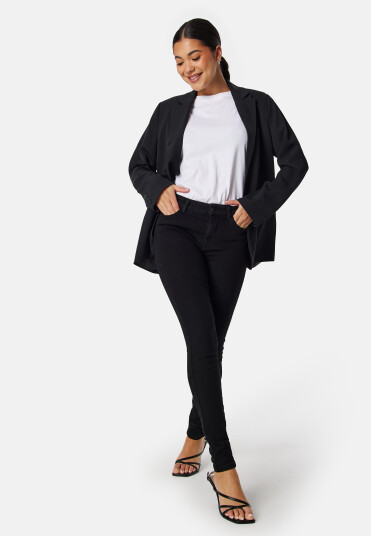Pieces Dana MW Skinny Jeans Black Denim S/30 Pieces Dana MW Skinny Jeans Black Denim S/30