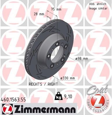 Bremseskive ZIMMERMANN 460.1563.55