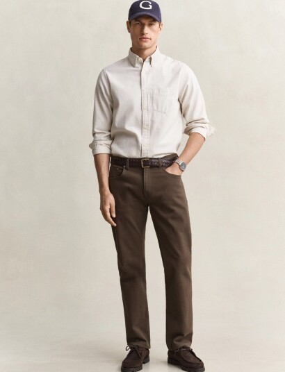 Gant Reg Soft Twill Jeans Brown 32 x 32