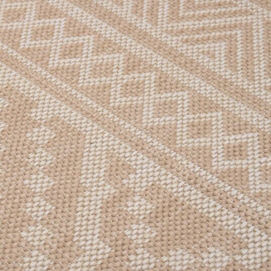 vidaXL Utendørs flatvevd teppe 120x170 cm brun striper