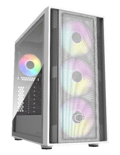 Cooler Master MasterBox 600 Mid Tower Kabinett med Herdet Glass Hvit Cooler Master MasterBox 600 Mid Tower Kabinett med Herdet Glass Hvit