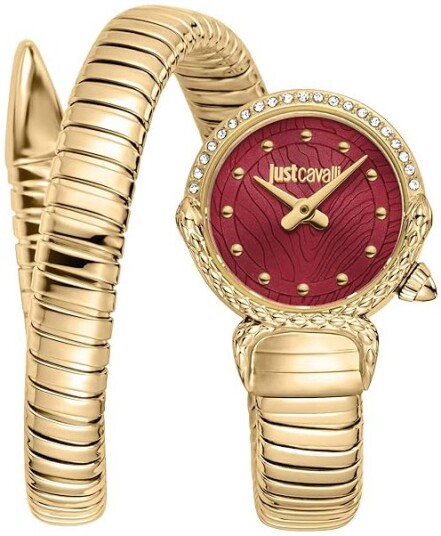 Just Cavalli Dameklokke JC1L350M0035 Signature Rød/Gulltonet stål Just Cavalli Dameklokke JC1L350M0035 Signature Rød/Gulltonet stål