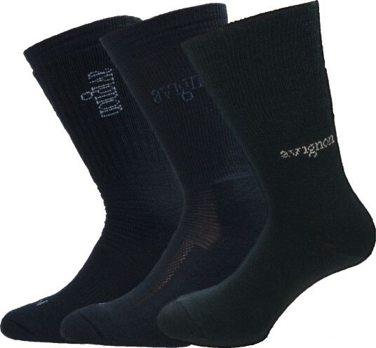 Avignon Unisex Liner/Terry/Wool Thick Socks Basic Black 40 43