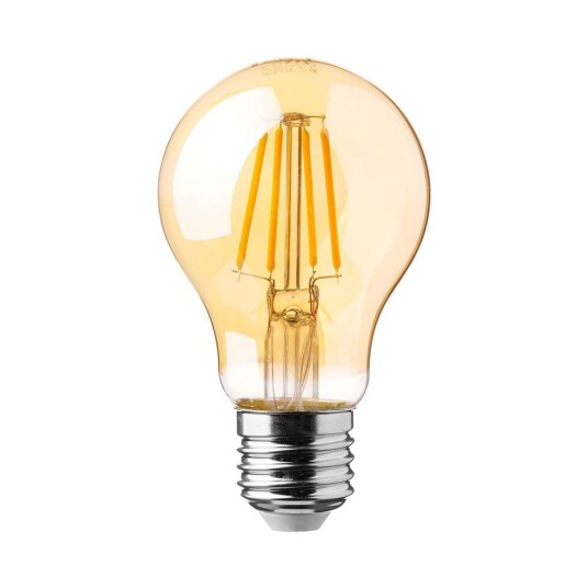 12W E27 LED pære   A60 kulltråd ravfarget glass ekstra varm 2200K   Kulør : Ekstra varm