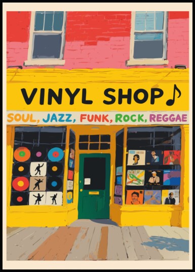 Colorful Vinyl Shop Plakat / 21x30