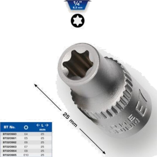 Ks Tools 1/4" Torx E-Sokkel E5 Pipenøkkelinnsats