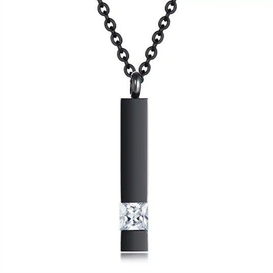 Pen stone blackcoatet halssmykke Pen stone blackcoatet halssmykke