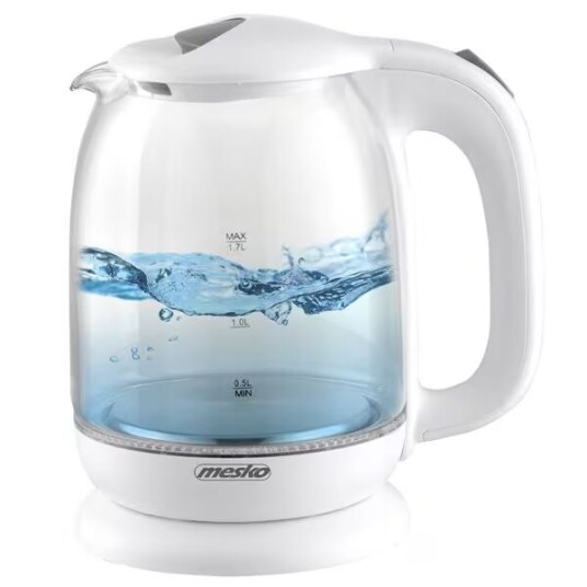 Adler Ms 1302W Vannkoker i Glass 1,7L 2200W Hvit