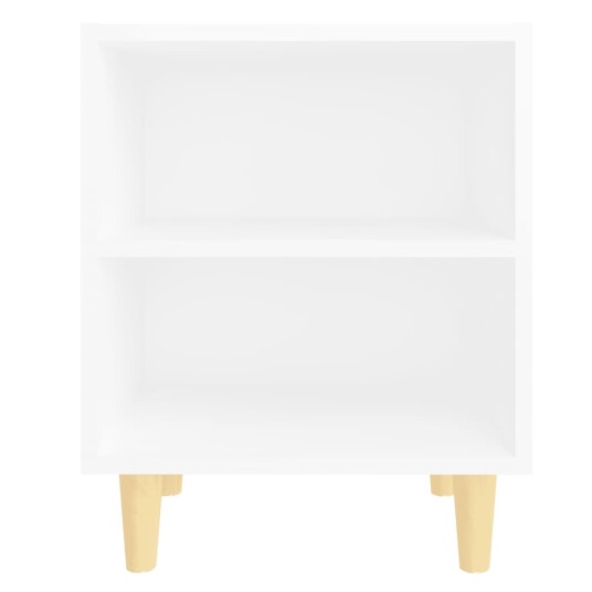 vidaXL Nattbord med ben i heltre 2 stk hvit 40x30x50 cm