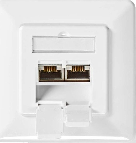 Nedis CAT7 Nettverksveggboks 2-Port Elfenben Gullbelagt Nedis CAT7 Nettverksveggboks 2-Port Elfenben Gullbelagt