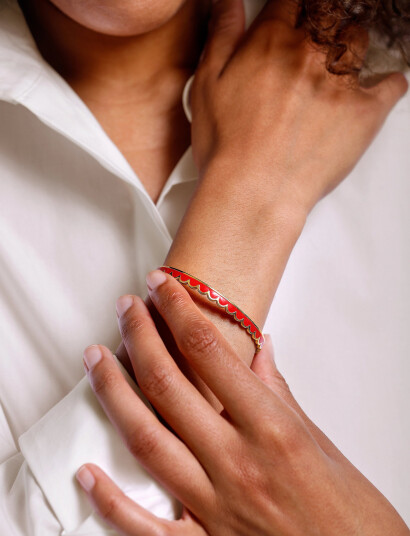 Design Letters Lace Bangle - Brass - Gold - L:6.1CM Design Letters Lace Bangle - Brass - Gold - L:6.1CM
