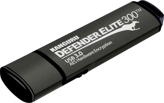 Kanguru Defender Elite300 Kryptert USB-minne 128 GB USB 3.2 Svart