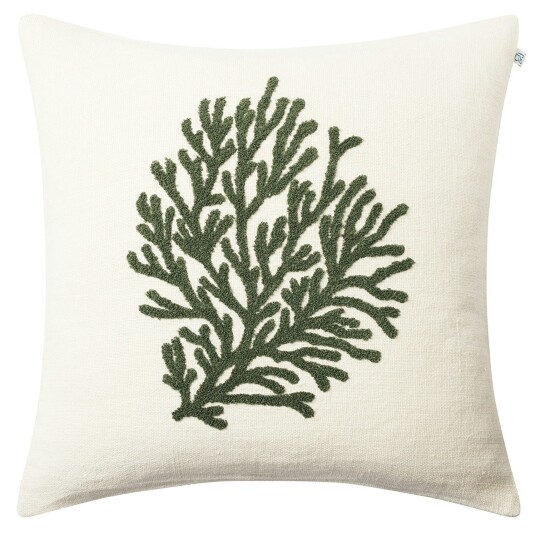 Chhatwal & Jonsson Coral Putetrekk 50x50 cm Off white/Cactus Green