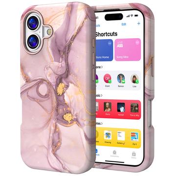 iPhone 17 Luxury Marble Hybrid dekseLilla / gull