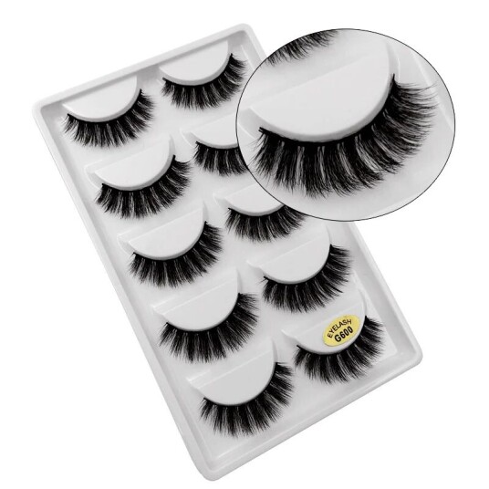 5-par lösögonfransar 3D faux mink G600 5-par lösögonfransar 3D faux mink G600