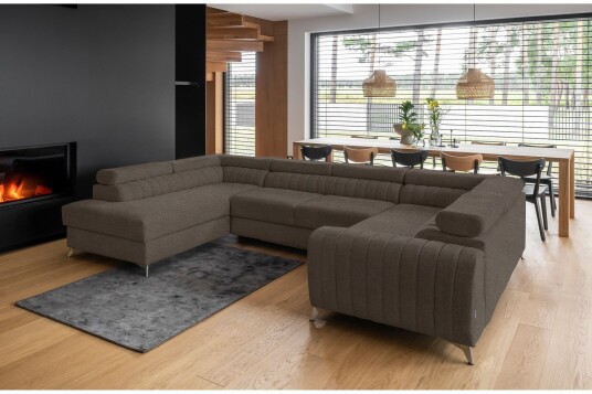 Kotori Hjørnesovesofa m. Sjeselong Brun