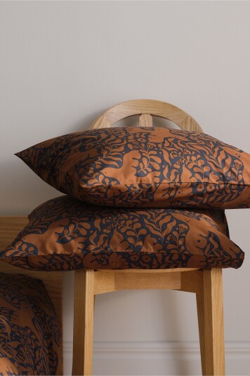 Jotex Putetrekk 2pakke 50x60 Cm Mørkeblå/lysbrun BIRDSONG 22768890205