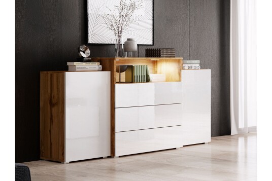 Kommode Turowo 39x150 cm Hvit/Natur Kommode Turowo 39x150 cm Hvit/Natur