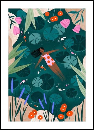 Wild Swimming Poster Plakat / 50x70cm