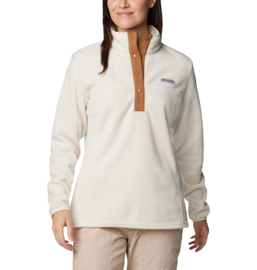 Columbia Benton Springs 1/2 Snap Pull Over Ii Chalk, Camel Brown M