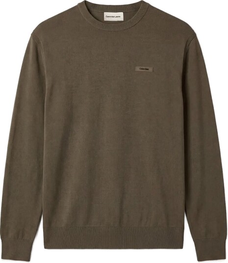 Calvin Klein Ls Ck Tech Knit Tipping Crew 12G Khaki green S Calvin Klein Ls Ck Tech Knit Tipping Crew 12G Khaki green S