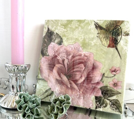 Lunsj serviett Rose med Kolibri fra ti flair.