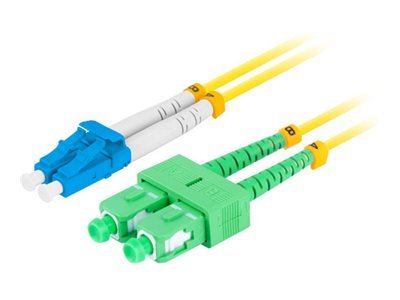 Lanberg - Koblingskabel - Lc/Upc-Enkeltmodus (Hann) Til Sc/Apc-Enkeltmodus (Hann) - 0.5 M - 3 Mm - Fiberoptisk - Dupleks - 9 / 125 Micron - G.657.A1 - Halogenfri - Gul