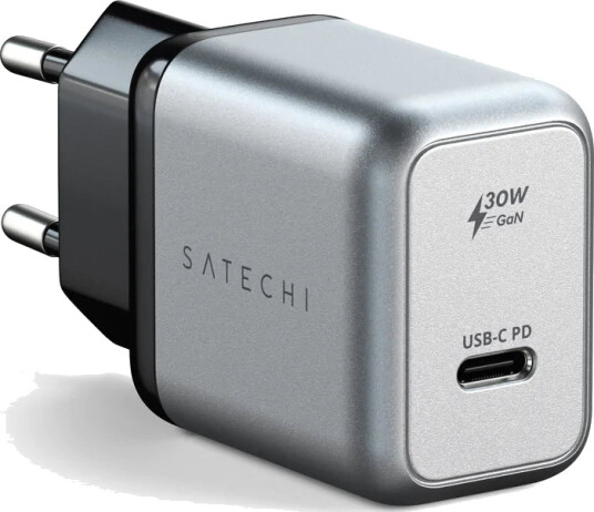 Satechi 30W USB-C PD Vegglader Aluminium Grå med Hurtiglading Satechi 30W USB-C PD Vegglader Aluminium Grå med Hurtiglading