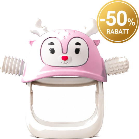 Smily Mia Biteleke Reindeer Pink Buddy Never Drop Silicone Baby Teething Toy Smily Mia Biteleke Reindeer Pink Buddy Never Drop Silicone Baby Teething Toy