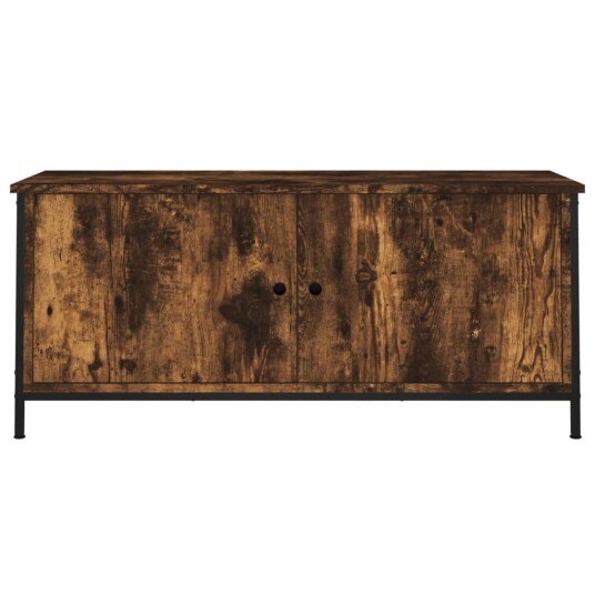 vidaXL TV-benk med dører røkt eik 102x35x45 cm konstruert tre vidaXL TV-benk med dører røkt eik 102x35x45 cm konstruert tre