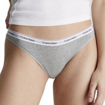 Calvin Klein Truser Modern Logo Thong Grå bomull XX-Large Dame Calvin Klein Truser Modern Logo Thong Grå bomull XX-Large Dame