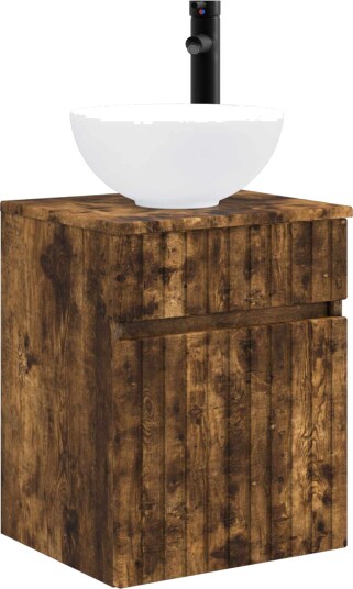 Vegghengt servantkommode Røkt Eik 39 x 41 x 64,5 cm Vegghengt servantkommode Røkt Eik 39 x 41 x 64,5 cm