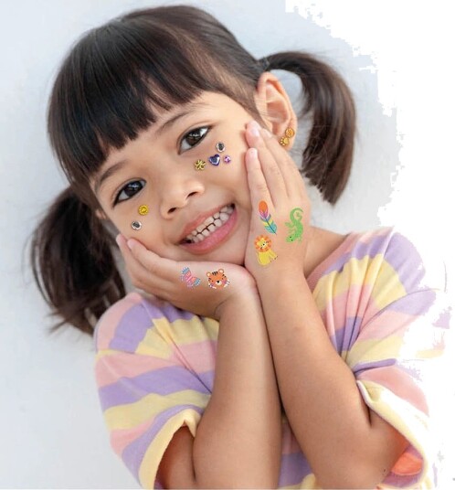 Auzou Total Look Tattoos Ear Stickers Face Strass Animals Multi/patterned ONE SIZE