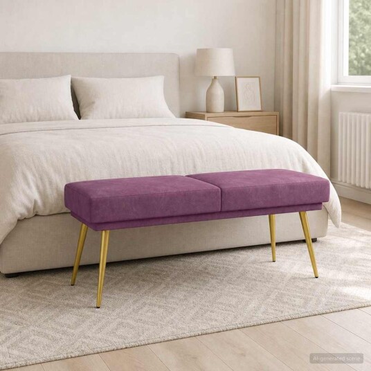vidaXL Dobbel-lags benk Lilla 120 x 45 x 46 cm Fløyel