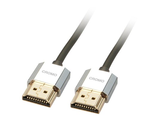 Lindy CROMO Slim 0,5 m HDMI-kabel med Ethernet, 3D, Gullkontakter