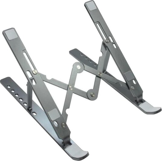 Nørdic Sammenleggbart laptop- og nettbrettstativ i aluminium 10-15,6" Grå