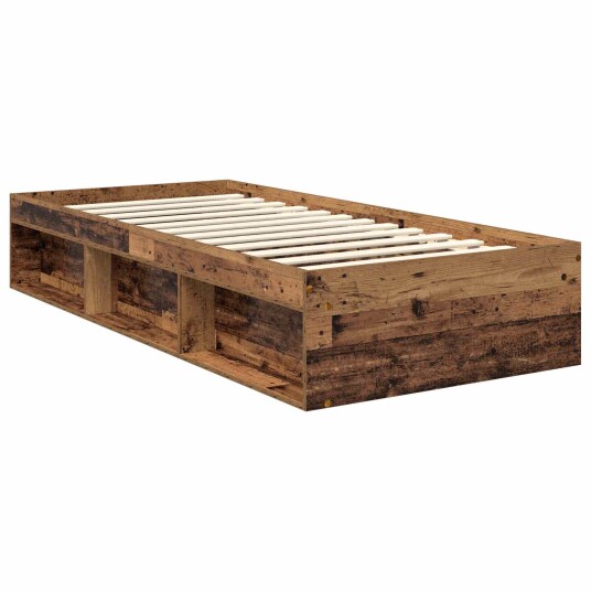  Sengestamme med hodegjerde Gammelt tre 90 x 200 cm Massiv furu