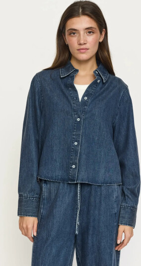 Soft Rebels Srkeira Cropped Shirt Blue M