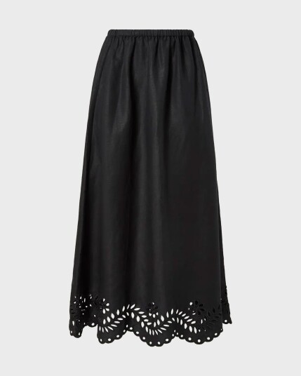 Malina Chara Broderie Anglais Maxi Skirt Black 36 Malina Chara Broderie Anglais Maxi Skirt Black 36