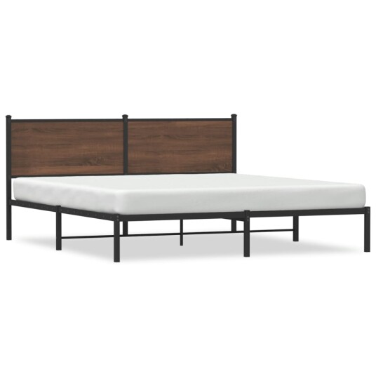  Sengeramme i metall uten madrass brun eik 160x200 cm 8721102953552